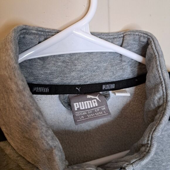 Vintage PUMA Men's Front Full Zip Sweatshirt L Gray Long Sleeve Track Jacket - Picture 4 of 9